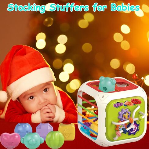 MINGKIDS 7 in1 Montessori Toys for Toddlers 1 Years,Shape Sorter Colorful Stacking and Pull String Toys,Car Travel Toys Christmas Birthday Gifts for Toddler Stocking Stuffer in Saudi Arabia