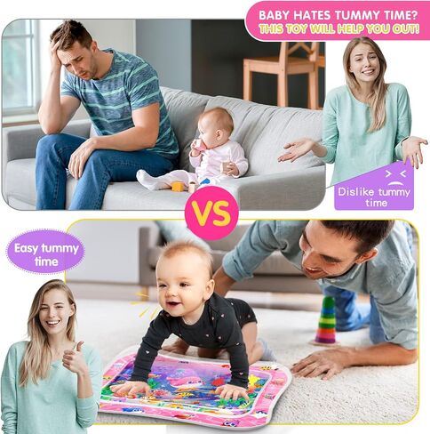 Infinno Inflatable Tummy Time Mat Premium Baby Water Play Mat for Infants and Toddlers Baby Toys for 3 to 24 Months, Strengthen Your Baby's Muscles, Portable in Kuwait