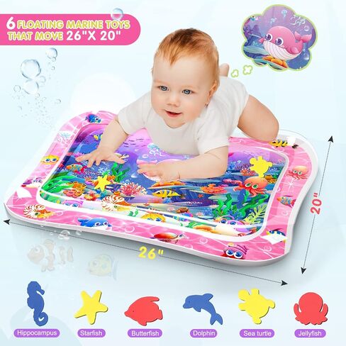 Infinno Inflatable Tummy Time Mat Premium Baby Water Play Mat for Infants and Toddlers Baby Toys for 3 to 24 Months, Strengthen Your Baby's Muscles, Portable in Kuwait