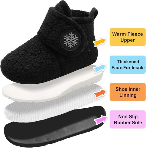 LeIsfIt Toddler Slippers Boys Girls House Slippers Kids Winter Boots Warm Lightweight House Shoes with Non-Slip Sole in Kuwait