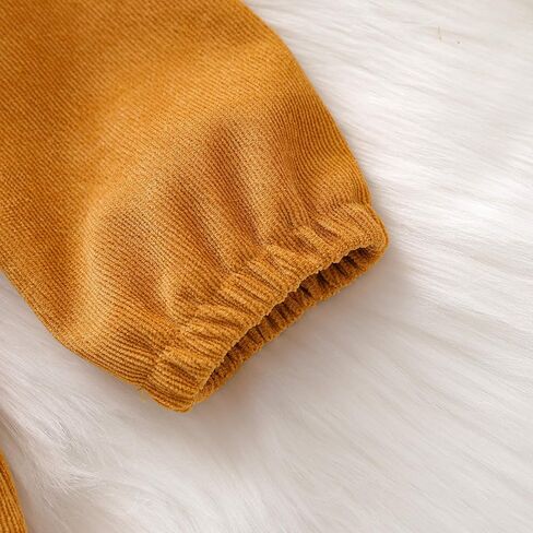 Karuedoo Kids Toddler Baby Girl Corduroy Ruffle Long Sleeve Dress Princess Party Dress Fall Winter Skirt Outfit in Kuwait