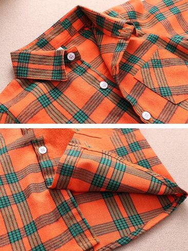 الرجال والصبي زر أسفل قميص طفل قميص من قماش فلانل طفل الجاموس منقوشة قميص الأولاد القمصان الغربية طويلة الأكمام الأب الابن قميص in Kuwait