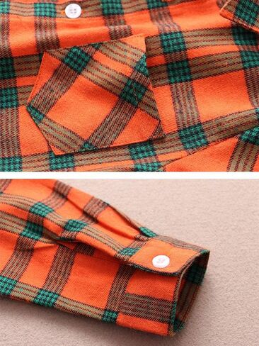 الرجال والصبي زر أسفل قميص طفل قميص من قماش فلانل طفل الجاموس منقوشة قميص الأولاد القمصان الغربية طويلة الأكمام الأب الابن قميص in Kuwait