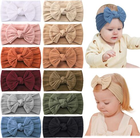 jollybows 18pcs Baby Nylon Headbands Hair Bow Elastics Hairbands Hair Accessories for Baby Girls Newborn Infant Toddlers Kids… in Kuwait