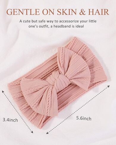 jollybows 18pcs Baby Nylon Headbands Hair Bow Elastics Hairbands Hair Accessories for Baby Girls Newborn Infant Toddlers Kids… in Kuwait
