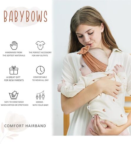 jollybows 18pcs Baby Nylon Headbands Hair Bow Elastics Hairbands Hair Accessories for Baby Girls Newborn Infant Toddlers Kids… in Kuwait