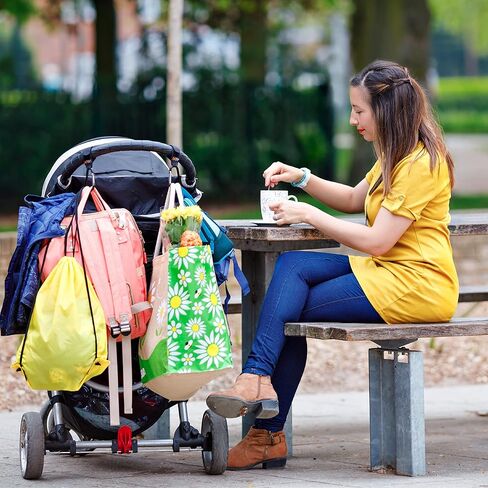 خطافات عربة الأطفال من بيبي أوما (عبوة من قطعتين) - مشابك وخطافات عربة الأطفال العالمية، تحمل 11 رطلاً لكل خطاف عربة الأطفال، مشبك حلقة تسلق عربة الأطفال قابل للتعديل، مستلزمات الطفل الأساسية، ملحقات عربة الأطفال in Kuwait