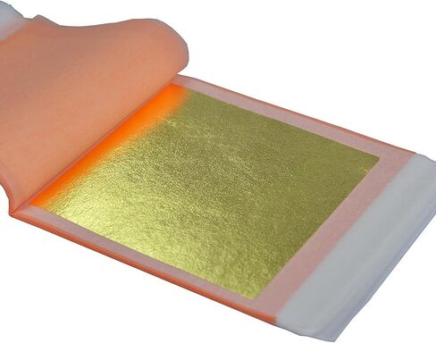 Barnabas Blattgold: 23.75K Gold Leaf Transfer Sheets [25 Sheets, 3.4 inch] - aka Gold Foil Sheets, Real Gold Leaf Sheets for Painting, Gold Leaf Sheets for Craft, Gold Leaf foil Sheets in Saudi Arabia