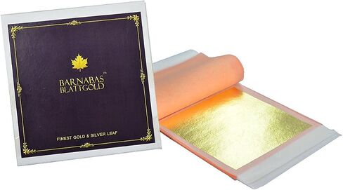 Barnabas Blattgold: 23.75K Gold Leaf Transfer Sheets [25 Sheets, 3.4 inch] - aka Gold Foil Sheets, Real Gold Leaf Sheets for Painting, Gold Leaf Sheets for Craft, Gold Leaf foil Sheets in Saudi Arabia