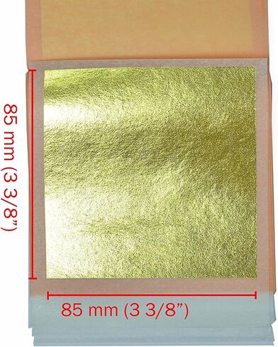 Barnabas Blattgold: 23.75K Gold Leaf Transfer Sheets [25 Sheets, 3.4 inch] - aka Gold Foil Sheets, Real Gold Leaf Sheets for Painting, Gold Leaf Sheets for Craft, Gold Leaf foil Sheets in Saudi Arabia