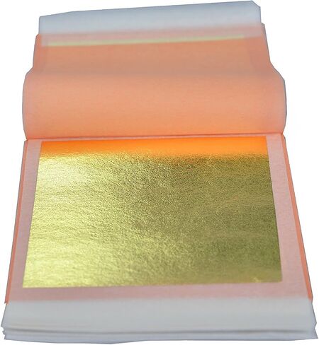 Barnabas Blattgold: 23.75K Gold Leaf Transfer Sheets [25 Sheets, 3.4 inch] - aka Gold Foil Sheets, Real Gold Leaf Sheets for Painting, Gold Leaf Sheets for Craft, Gold Leaf foil Sheets in Saudi Arabia