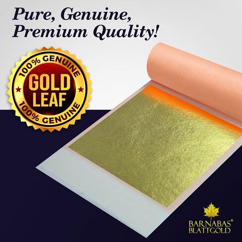 Barnabas Blattgold: 23.75K Gold Leaf Transfer Sheets [25 Sheets, 3.4 inch] - aka Gold Foil Sheets, Real Gold Leaf Sheets for Painting, Gold Leaf Sheets for Craft, Gold Leaf foil Sheets in Saudi Arabia