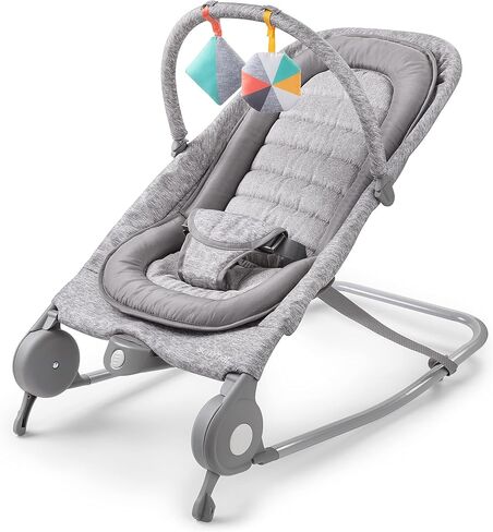 Summer Infant 2-in-1 Bouncer & Rocker Duo (Gray and Teal) Convenient and Portable Rocker and Bouncer for Babies Includes Soft Toys and Soothing Vibrations in Kuwait