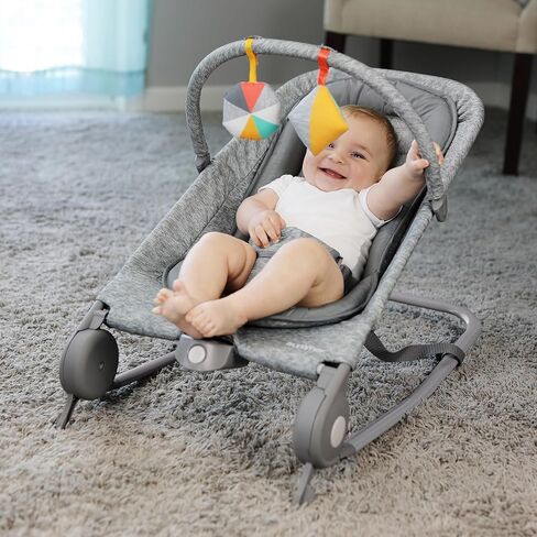 Summer Infant 2-in-1 Bouncer & Rocker Duo (Gray and Teal) Convenient and Portable Rocker and Bouncer for Babies Includes Soft Toys and Soothing Vibrations in Kuwait
