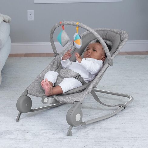 Summer Infant 2-in-1 Bouncer & Rocker Duo (Gray and Teal) Convenient and Portable Rocker and Bouncer for Babies Includes Soft Toys and Soothing Vibrations in Kuwait