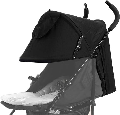 Universal Stroller Sun Shade Cover Stroller Canopy Awning for Pushchair Pram Baby Buggy Parasol Sun Umbrella with Pockets Mesh Window Adjustable Retractable in Kuwait