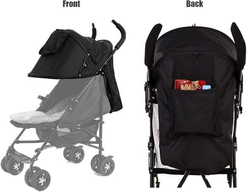 Universal Stroller Sun Shade Cover Stroller Canopy Awning for Pushchair Pram Baby Buggy Parasol Sun Umbrella with Pockets Mesh Window Adjustable Retractable in Kuwait