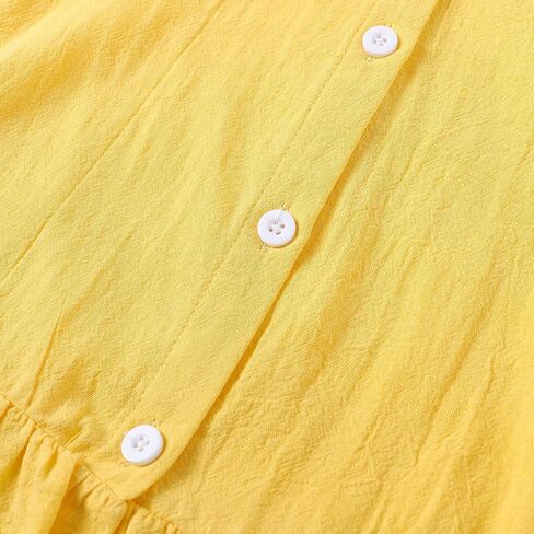 Little Girls Cotton Linen Outfits Set Summer Back Buttons Ruffle Tank Short Set in Saudi Arabia