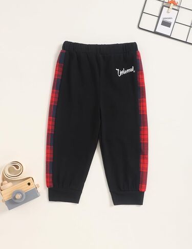 Fuermos Toddler Baby Boys Clothes Flannel Lattice Button Down Hooded Tops +Pants Boys Fall Winter Outfits in Kuwait