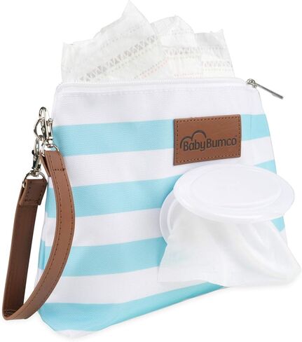 Bumco Diaper Clutch - Portable Wipes Dispenser & Baby Travel Essential, Airtight Baby Wipes Dispenser, Refillable Wipes Container, Travel Baby Essentials, Baby Wipe Dispenser, Diaper Bag Purse in Saudi Arabia