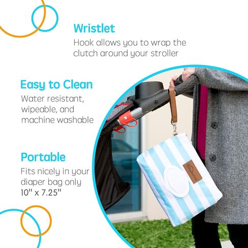 Bumco Diaper Clutch - Portable Wipes Dispenser & Baby Travel Essential, Airtight Baby Wipes Dispenser, Refillable Wipes Container, Travel Baby Essentials, Baby Wipe Dispenser, Diaper Bag Purse in Saudi Arabia