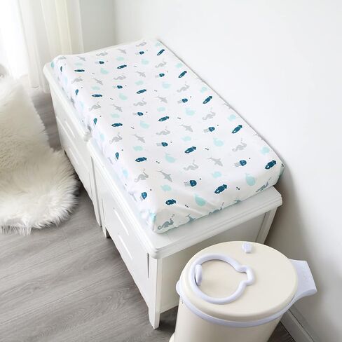 Changing Pad Cover for Boys Girls 2 Pack, Comfy & Breathable Changing Table Cover for 32''x16 Changing Table Pads, Diaper Changing Pad Cover, Dinosaurs & Ocean in Saudi Arabia