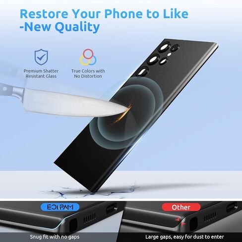 Back Cover Glass for Samsung Galaxy S22 5G S901 Black in Saudi Arabia