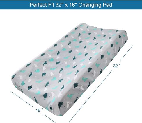 Changing Pad Cover for Boys Girls 2 Pack, Comfy & Breathable Changing Table Cover for 32''x16 Changing Table Pads, Diaper Changing Pad Cover, Dinosaurs & Ocean in Saudi Arabia