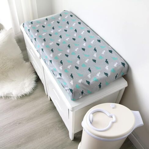 Changing Pad Cover for Boys Girls 2 Pack, Comfy & Breathable Changing Table Cover for 32''x16 Changing Table Pads, Diaper Changing Pad Cover, Dinosaurs & Ocean in Saudi Arabia