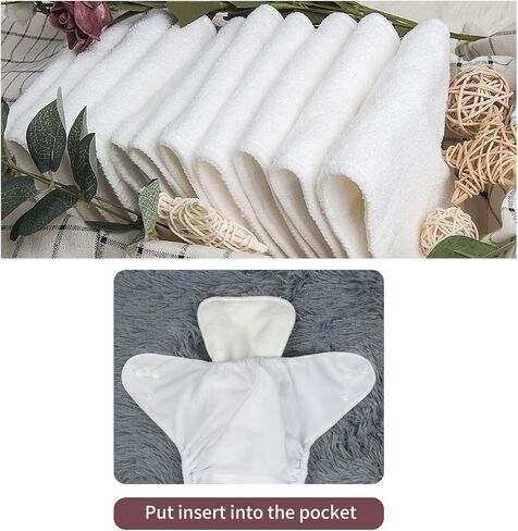 ALVABABY Baby Cloth Diaper 6 Pack with 12 Inserts One Size Cloth Diaper Covers Adjustable Washable Reusable for Baby Girls and Boys in Saudi Arabia