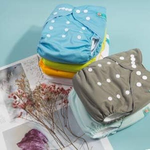 ALVABABY Baby Cloth Diaper 6 Pack with 12 Inserts One Size Cloth Diaper Covers Adjustable Washable Reusable for Baby Girls and Boys in Saudi Arabia