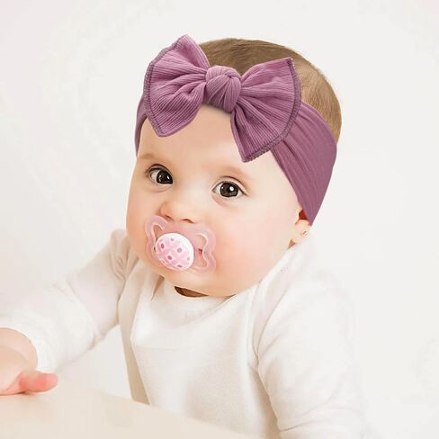 CÉLLOT 10 Colors Super Stretchy Soft Knot Hair Bows Baby Girl Headbands | Nylon Head Wrap For Newborn Baby Girls Infants Toddlers Kids in Kuwait