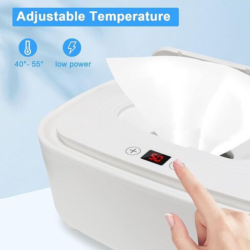 2024 Upgraded Baby Wipe Warmer w Light, USB Powered Wet Wipes Dispenser Warmer w Pop-Up Holder, Portable Large Capacity Diaper Warmer, Adult Nursery,Newborn Essential Must Have(NO RECHARGE BATTERY IN) in Kuwait