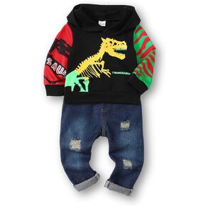 XUANHAO Toddler Boy Clothes Infant Baby Boy Outfits 12 18 24 Months 2T 3T 4T 5T Hoodie Jeans Pants Set Fall Winter Clothing