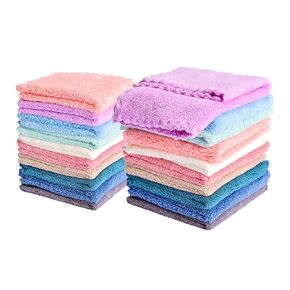 Kyapoo Baby Washcloths 12 Pack 12x12 Inches Microfiber Coral Fleece Extra Absorbent and Soft for Newborns, Infants and Toddlers