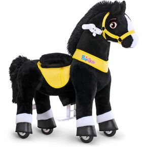 PonyCycle Ride on Unicorn Toys for Girls Essential Model E Riding Pink Unicorn Rocking Horse (with Brake/ 35.4" Height/Size 4 for Age 4-8) Ride-on Animals Plush Pony Toys, E412