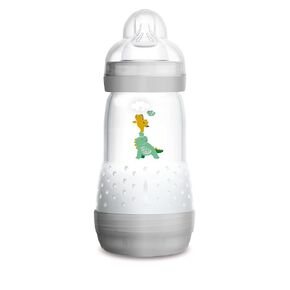 MAM 9oz Easy Start Anti-Colic Baby Bottle, Medium Flow with 2X Bonus Nipples, Breastfeeding-Like Silicone Nipple Bottle, Reduces Colic, Gas, & Reflux, Easy-to-Clean, BPA-Free, 2 Plus Months