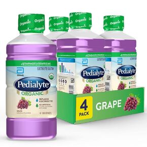 Pedialyte Organic Electrolyte Solution, Crisp Lemon Berry, 33.8 Fl. Oz (Pack of 4)