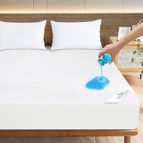 Crib Mattress Protector Waterproof 2 Pack Crib Sheets Fitted Mattress Pad Cover Soft Terry Breathable Fit for Toddler Bed Mattress up - 8" Machine Washable Crib Sheets