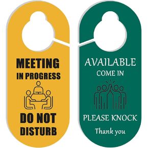 Baby Sleeping Sign for Front Door, 2pack Please Do not Knock or Ring Bell Baby Is Sleeping Double-sided PVC Door Sign- for Nursery Infants School Kindergarten & for New Mom New Born Gifts