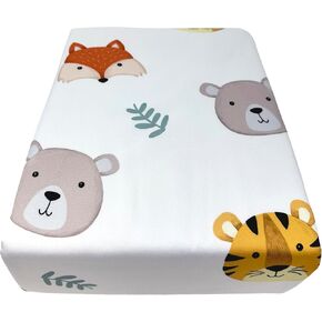 Organic All in One Crib Sheet and Mattress Protector - Waterproof Protectors - Reusable Washable – Fits Cribs – 52"x28"- with 9" Skirt Flower