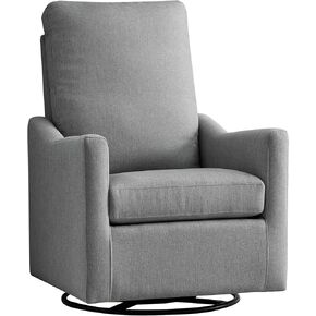 Delta Children Adley Nursery Glider Swivel Chair - Greenguard Gold Certified, French Grey