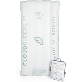 JetKids by Stokke CloudSleeper - Kids Inflatable Travel Bed - with Integrated Pump, Breathable Mesh Cover & Full-Length Bumpers to Keep Your Child Safe - Easy to Clean - for Ages 3+