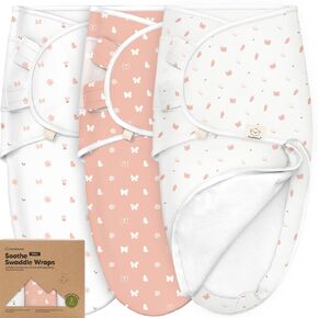 Baby Swaddle Sleep Sacks with Zipper - 3-Pack Swaddles for Newborns 0-3 Months, Infant, Baby Girls, Boys, Soft & Durable Newborn Sleep Sack, Easy Diaper Change Swaddling Blanket (Aspire)