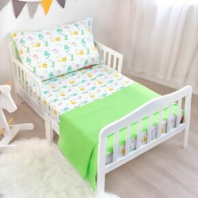 Moonsea Toddler Bed Sheets, 3 Piece Toddler Sheet Set, Soft Breathable Crib Bedding Set for Boys Includes a Flat Sheet, a Fitted Sheet, a Pillowcase, Grey Star