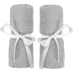 Newton Baby Fitted Sheets for Bassinet & Bedside Sleeper (2-Pack) - 100% Breathable, Washable and Ultra-Soft, 100% Muslin Cotton, 19" x 35", Grey