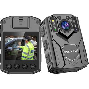 كاميرا الجسم SYDYAM-Z5 2K/1440P HD، تسجيل 8-10 ساعات IP67 كاميرات الجسم المقاومة للماء مع تسجيل الصوت والفيديو، كاميرا الجسم لاجتماعات الشرطة والمشي لمسافات طويلة وحارس الأمن اليومي (بدون بطاقة)