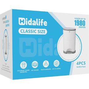 Refills Compatible with Dekor Classic Diaper Pails, Disposable Diaper Trash Bags, Extra Thick Diaper Pail Refill Liners, Hold Up to 1980 Diapers (4 Pack)