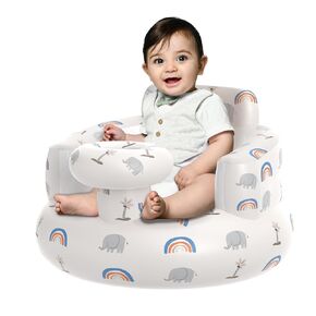 Inflatable Baby Floor Seat, Suitable for 3 Months and Up, Foldable Baby Chair with Built in Air Pump, Portable for Anywhere, Cute Patterns, Gift for Baby