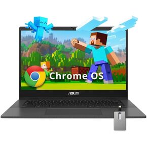 ASUS Chromebook C424, 14.0" 180 Degree FHD NanoEdge Display, Intel Dual Core Celeron Processor, 4GB LPDDR4 RAM, 128GB Storage, Silver Color, C424MA-AS48F